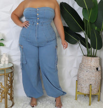 Load image into Gallery viewer, Pretty and Paid Denim Jumpsuit
