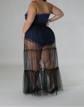 Load image into Gallery viewer, Denim Romper with Tulle Skirt
