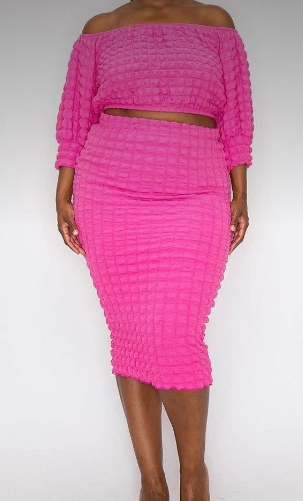 Pink Pop It Skirt Set