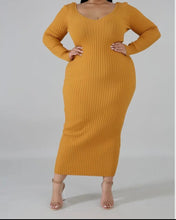 Load image into Gallery viewer, Mustard Ribbed Dress
