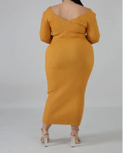 Load image into Gallery viewer, Mustard Ribbed Dress
