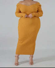 Load image into Gallery viewer, Mustard Ribbed Dress
