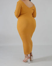 Load image into Gallery viewer, Mustard Ribbed Dress
