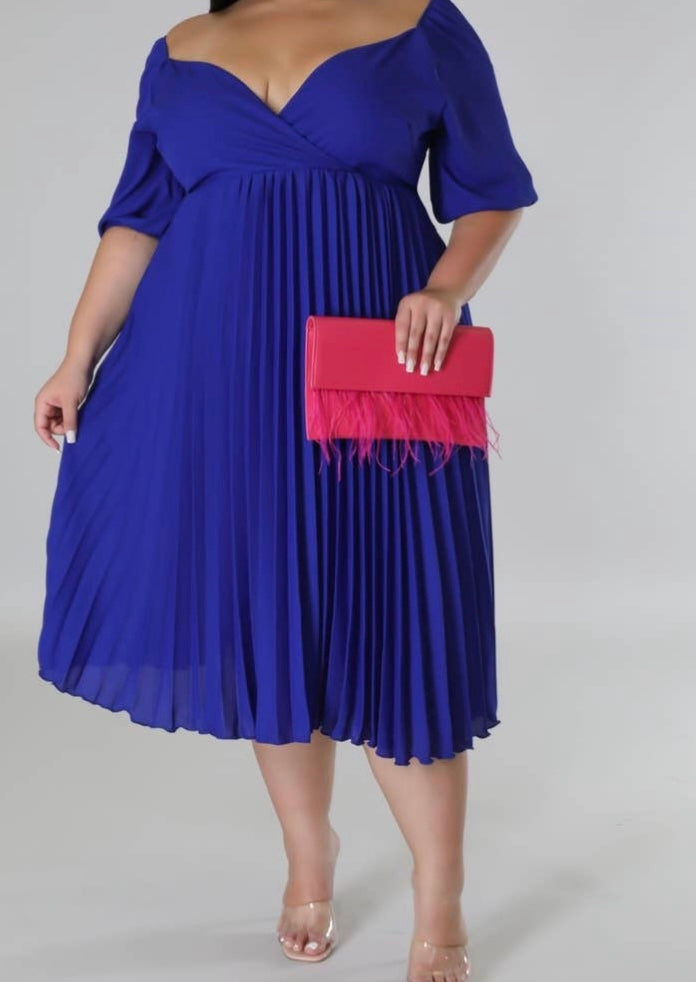 Bluetiful Pleated Dress