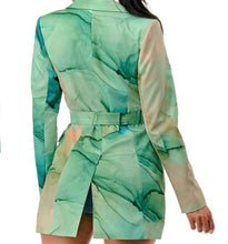 Load image into Gallery viewer, Green Tie Waist Blazer Jacket
