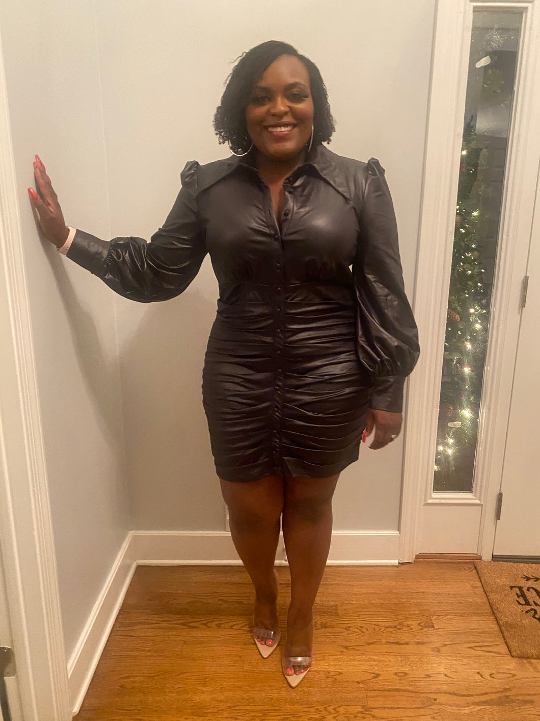 Faux Leather Dress